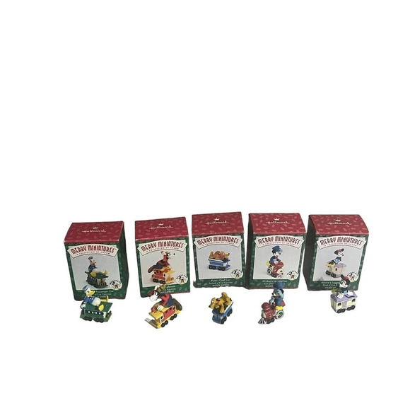 Hallmark Mickey's Express Merry Miniatures Complete set of 5 - Dated 1998 - Picture 1 of 16